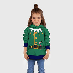 Толстовка-худи детская Christmas Elf Outfit, цвет: 3D-синий — фото 2