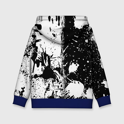 Детская толстовка GEOMETRY DASH BLACK & WHITE SMILE / 3D-Синий – фото 2