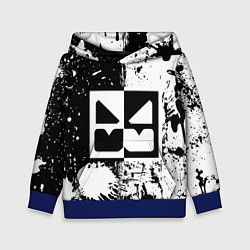 Толстовка-худи детская GEOMETRY DASH BLACK & WHITE SMILE, цвет: 3D-синий