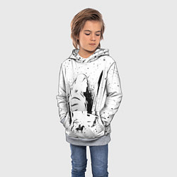 Толстовка-худи детская ВЕДЬМАК С МЕЧОМ ЗНАКИ НА СПИНЕ, цвет: 3D-меланж — фото 2