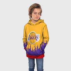 Толстовка-худи детская LA LAKERS NBA FIRE ЛЕЙКЕРС ОГОНЬ, цвет: 3D-красный — фото 2