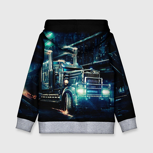 Детская толстовка Американский Грузовик Дальнобой 2022 / 3D-Меланж – фото 2