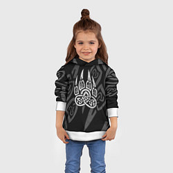 Толстовка-худи детская ПЕЧАТЬ ВЕЛЕСА КОГТИ БЕЛЫЕ, цвет: 3D-белый — фото 2