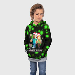 Толстовка-худи детская НОВОГОДНИЙ MINECRAFT ГЕРОИ ИГРЫ, цвет: 3D-меланж — фото 2