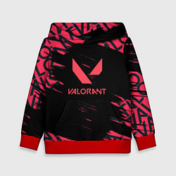 Толстовка-худи детская Valorant паттерн, цвет: 3D-красный
