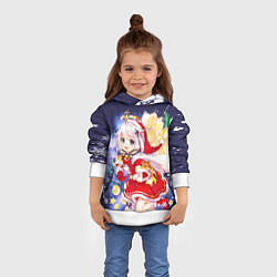 Толстовка-худи детская ПАЙМОН ГЕНШИН ИМПАКТ НОВОГОДНИЙ 2022, цвет: 3D-белый — фото 2