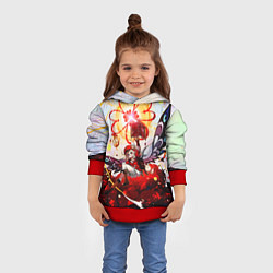 Толстовка-худи детская Кли с крыльями при взрыве Genshin Impact, цвет: 3D-красный — фото 2