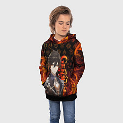 Толстовка-худи детская ЧЖУН ЛИ ГЕНШИН ИМПАКТ, GENSHIN IMPACT, цвет: 3D-черный — фото 2