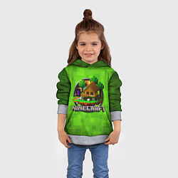 Толстовка-худи детская Minecraft Logo Green, цвет: 3D-меланж — фото 2