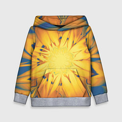 Толстовка-худи детская Солнечный цветок Абстракция 535-332-32, цвет: 3D-меланж