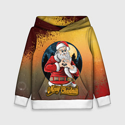 Толстовка-худи детская Santa love you, цвет: 3D-белый