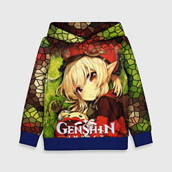 Толстовка-худи детская Кли - искорка из Genshin Impact, цвет: 3D-синий