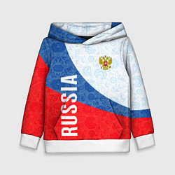 Толстовка-худи детская RUSSIA SPORT STYLE РОССИЯ СПОРТИВНЫЙ СТИЛЬ, цвет: 3D-белый
