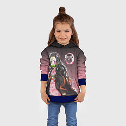 Толстовка-худи детская НЕЗУКО NEZUKO SLAYER, цвет: 3D-синий — фото 2