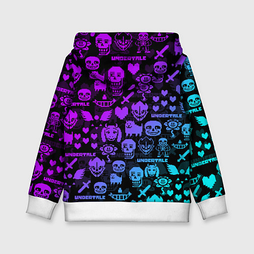 Детская толстовка UNDERTALE NEON PATTERN УЗОР / 3D-Белый – фото 2