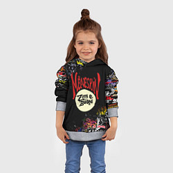 Толстовка-худи детская MANESKIN, ЛОГОТИПЫ РОК ГРУПП, цвет: 3D-меланж — фото 2
