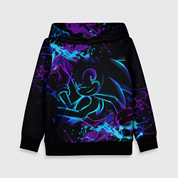 Толстовка-худи детская SONIC NEON СОНИК НЕОН, цвет: 3D-черный