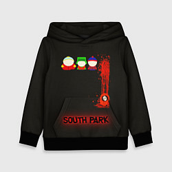 Толстовка-худи детская Южный парк главные персонажи South Park, цвет: 3D-черный