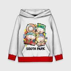 Толстовка-худи детская South Park - Южный парк краски, цвет: 3D-красный