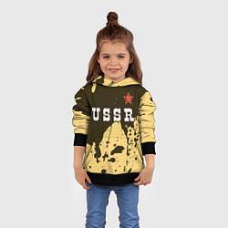 Толстовка-худи детская USSR - СЕРП И МОЛОТ Краски, цвет: 3D-черный — фото 2