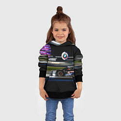 Толстовка-худи детская BMW night city, цвет: 3D-черный — фото 2