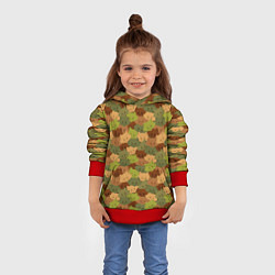 Толстовка-худи детская Головы Котиков камуфляж, цвет: 3D-красный — фото 2