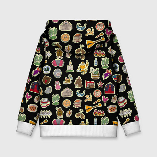 Детская толстовка Россия и СССР паттерн / 3D-Белый – фото 2