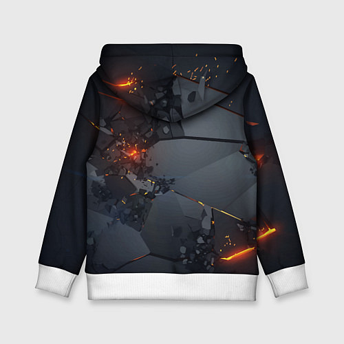 Детская толстовка НЕОНОВЫЙ ВЗРЫВ ПЛИТЫ, ОБЛОМКИ NEON EXPLOSION / 3D-Белый – фото 2