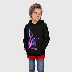 Толстовка-худи детская Сон Джин Ву - Solo Leveling, цвет: 3D-красный — фото 2