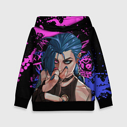 Толстовка-худи детская Arcane League Of Legends JINX ПАУДЕР, цвет: 3D-черный