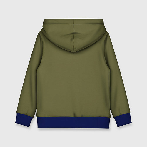 Детская толстовка Танкота оливковый / 3D-Синий – фото 2