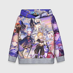 Толстовка-худи детская Genshin Impact - Арка Инадзумы, цвет: 3D-меланж