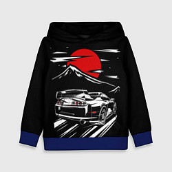 Толстовка-худи детская TOYOTA SUPRA Под Луной, цвет: 3D-синий
