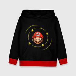 Толстовка-худи детская Звездочки вокруг Марио, цвет: 3D-красный