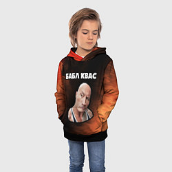Толстовка-худи детская BUBBLE KVASS - СКАЛА Пламя, цвет: 3D-черный — фото 2
