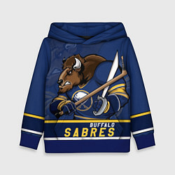 Толстовка-худи детская Баффало Сейберз, Buffalo Sabres, цвет: 3D-синий