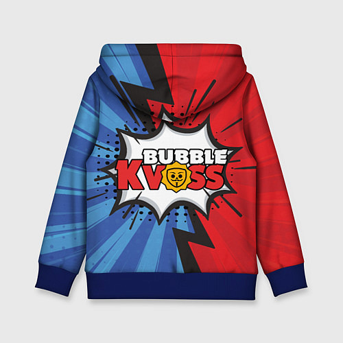 Детская толстовка Бабл квас супер геройский узор / 3D-Синий – фото 2