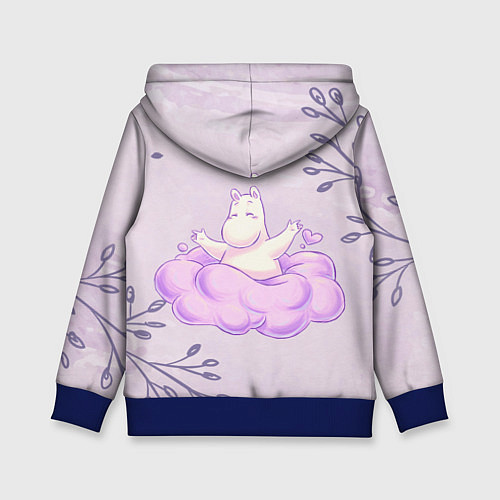 Детская толстовка Муми-тролль и счастливое облако / 3D-Синий – фото 2
