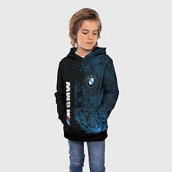 Толстовка-худи детская BMW M Series Синий Гранж, цвет: 3D-черный — фото 2