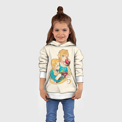 Толстовка-худи детская Линк и Зельда с яблоками, цвет: 3D-белый — фото 2
