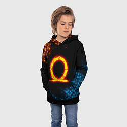 Толстовка-худи детская GOD OF WAR CRATOS FIRE SYMBOL RUNE, цвет: 3D-черный — фото 2