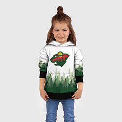 Толстовка-худи детская Minnesota Wild, Миннесота Уайлд Лес, цвет: 3D-черный — фото 2