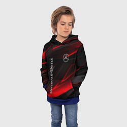 Толстовка-худи детская Mercedes-Benz Геометрия, цвет: 3D-синий — фото 2