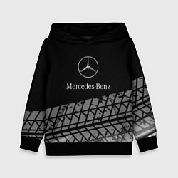 Толстовка-худи детская Mercedes-Benz шины, цвет: 3D-черный