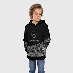 Толстовка-худи детская Mercedes-Benz шины, цвет: 3D-черный — фото 2