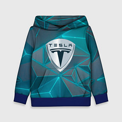 Толстовка-худи детская Tesla неоновые треугольники, цвет: 3D-синий