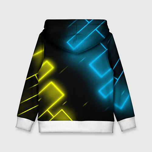 Детская толстовка Lamborghini - Неоновые фигуры / 3D-Белый – фото 2