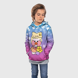 Толстовка-худи детская УТЯ ЛАЛАФАНФАН СЕРДЕЧКИ, цвет: 3D-меланж — фото 2