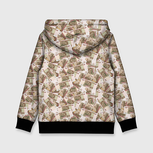 Детская толстовка Купюры 100 рублей / 3D-Черный – фото 2
