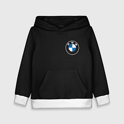 Толстовка-худи детская BMW LOGO CARBON ЧЕРНЫЙ КАРБОН, цвет: 3D-белый